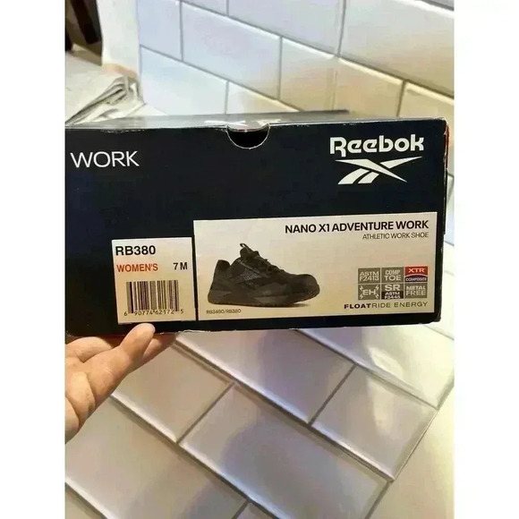 Reebok Women’s Nano X1 Adventure Work Black Safety Sneakers Composite Toe 7M NIB - Picture 10 of 12